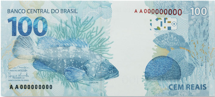 Reverso R$ 100,00 (2011-atual Reais, 2ª. família)