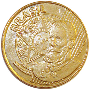 Anverso R$ 0,25 (25 centavos, Deodoro da Fonseca, bronze sobre aço)