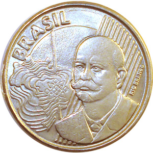 Anverso R$ 0,50 (50 centavos, Barão do Rio Branco, cuproníquel)