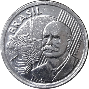 Anverso R$ 0,50 (50 centavos, produzida na Holanda)