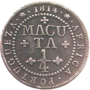 Anverso de 1 quarto de macuta (1814) - 1814-1816 Cunhagem para Angola - Macuta - Cobre