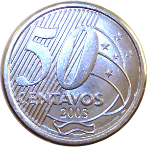 R$ 0,50 - 50 centavos, Barão do Rio Branco, aço inoxidável