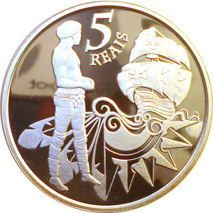 R$ 5,00 - Comemorativa dos 500 anos do descobrimento do Brasil