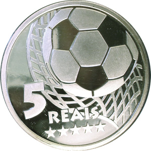 R$ 5,00 - Comemorativa da conquista do pentacampeonato mundial de futebol