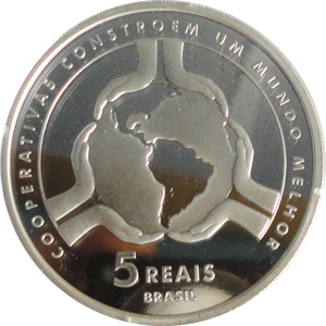 R$ 5,00 - Comemorativa ao Ano Internacional das Cooperativas, instituído pela ONU