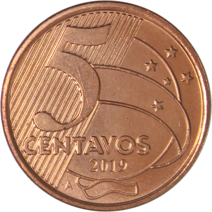 R$ 0,05 - 5 centavos, produzida na Holanda