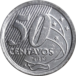 R$ 0,50 - 50 centavos, produzida na Holanda