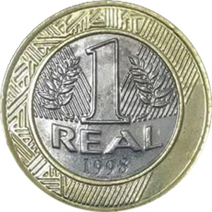 R$ 1,00 - Moeda de teste produzida pela Casa da Moeda do Brasil